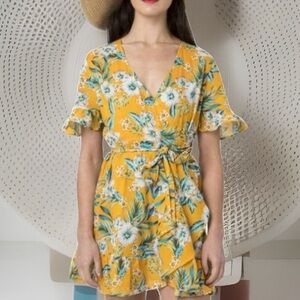 Vivre Dress by Pia Rossini Size L Yellow Summer Dress